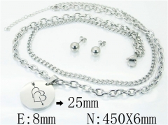 HY Wholesale 316L Stainless Steel Earrings Necklace Jewelry Set-HY91S1141HJF