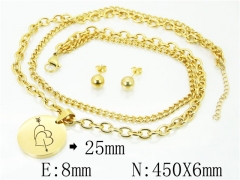 HY Wholesale 316L Stainless Steel Earrings Necklace Jewelry Set-HY91S1159HMW