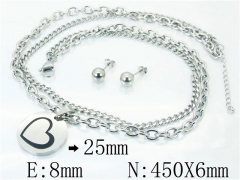 HY Wholesale 316L Stainless Steel Earrings Necklace Jewelry Set-HY91S1139HJU