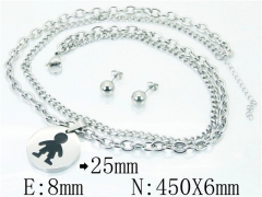 HY Wholesale 316L Stainless Steel Earrings Necklace Jewelry Set-HY91S1145HJB