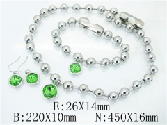 HY Wholesale 316L Stainless Steel Earrings Necklace Jewelry Set-HY73S0100JLD