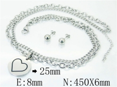 HY Wholesale 316L Stainless Steel Earrings Necklace Jewelry Set-HY91S1138HJT