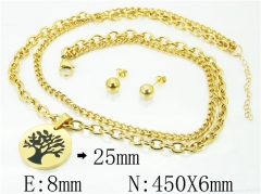 HY Wholesale 316L Stainless Steel Earrings Necklace Jewelry Set-HY91S1148HMV