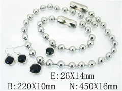 HY Wholesale 316L Stainless Steel Earrings Necklace Jewelry Set-HY73S0101JLS
