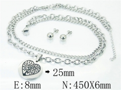 HY Wholesale 316L Stainless Steel Earrings Necklace Jewelry Set-HY91S1136HJR