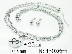 HY Wholesale 316L Stainless Steel Earrings Necklace Jewelry Set-HY91S1140HJG