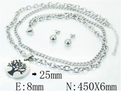 HY Wholesale 316L Stainless Steel Earrings Necklace Jewelry Set-HY91S1132HJA