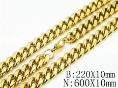 HY Wholesale Stainless Steel 316L Jewelry Fashion Chains Sets-HY73S0117KEE