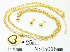 HY Wholesale 316L Stainless Steel Earrings Necklace Jewelry Set-HY91S1157HMR
