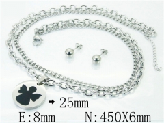 HY Wholesale 316L Stainless Steel Earrings Necklace Jewelry Set-HY91S1143HJS