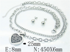 HY Wholesale 316L Stainless Steel Earrings Necklace Jewelry Set-HY91S1134HJW