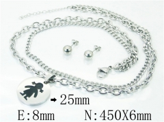 HY Wholesale 316L Stainless Steel Earrings Necklace Jewelry Set-HY91S1146HJV