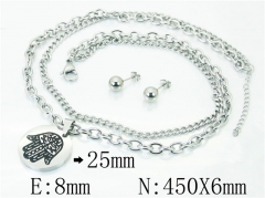 HY Wholesale 316L Stainless Steel Earrings Necklace Jewelry Set-HY91S1142HJD