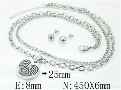 HY Wholesale 316L Stainless Steel Earrings Necklace Jewelry Set-HY91S1137HJY
