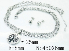 HY Wholesale 316L Stainless Steel Earrings Necklace Jewelry Set-HY91S1133HJQ