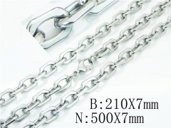 HY Wholesale Stainless Steel 316L Jewelry Fashion Chains Sets-HY40S0432HIL