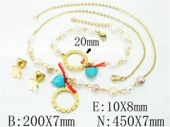 HY Wholesale 316L Stainless Steel Earrings Necklace Jewelry Set-HY21S0265JJS