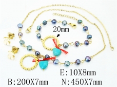 HY Wholesale 316L Stainless Steel Earrings Necklace Jewelry Set-HY21S0267JJW