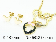 HY Wholesale 316L Stainless Steel Earrings Necklace Jewelry Set-HY21S0255IHA