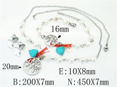 HY Wholesale 316L Stainless Steel Earrings Necklace Jewelry Set-HY21S0264JHR
