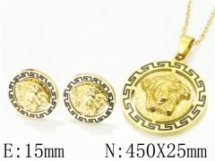 HY Wholesale 316L Stainless Steel Earrings Necklace Jewelry Set-HY49S0052HJE