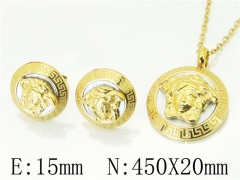 HY Wholesale 316L Stainless Steel Earrings Necklace Jewelry Set-HY49S0053HME