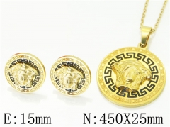 HY Wholesale 316L Stainless Steel Earrings Necklace Jewelry Set-HY49S0051HJC