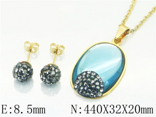 HY Wholesale 316L Stainless Steel Earrings Necklace Jewelry Set-HY12S1086NW