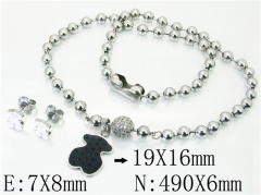 HY Wholesale 316L Stainless Steel Earrings Necklace Jewelry Set-HY21S0283IHS