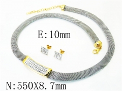 HY Wholesale 316L Stainless Steel Earrings Necklace Jewelry Set-HY12S1110HME