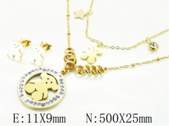HY Wholesale 316L Stainless Steel Earrings Necklace Jewelry Set-HY02S2851HMF