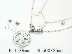 HY Wholesale 316L Stainless Steel Earrings Necklace Jewelry Set-HY02S2850HLE