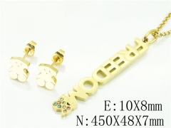 HY Wholesale 316L Stainless Steel Earrings Necklace Jewelry Set-HY21S0282IJA