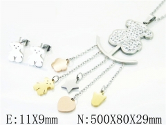 HY Wholesale 316L Stainless Steel Earrings Necklace Jewelry Set-HY02S2848HLZ