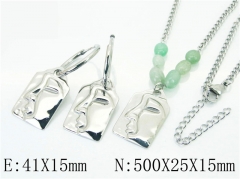 HY Wholesale 316L Stainless Steel Earrings Necklace Jewelry Set-HY06S1081HJA