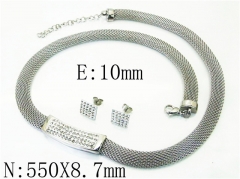 HY Wholesale 316L Stainless Steel Earrings Necklace Jewelry Set-HY12S1109HLE