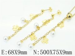 HY Wholesale Jewelry 316L Stainless Steel Earrings Necklace Jewelry Set-HY59S1953HUL