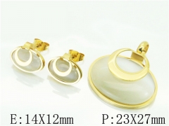 HY Wholesale Jewelry 316L Stainless Steel Earrings Necklace Jewelry Set-HY57S0003HIA