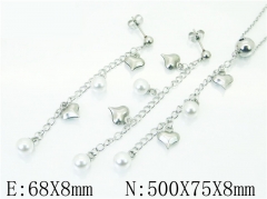 HY Wholesale Jewelry 316L Stainless Steel Earrings Necklace Jewelry Set-HY59S1933PT