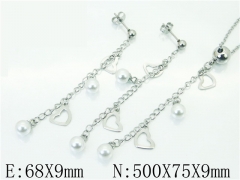 HY Wholesale Jewelry 316L Stainless Steel Earrings Necklace Jewelry Set-HY59S1929PF