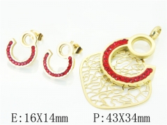 HY Wholesale Jewelry 316L Stainless Steel Earrings Necklace Jewelry Set-HY57S0020HKX
