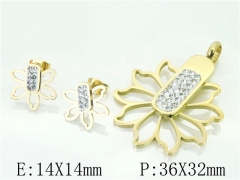 HY Wholesale Jewelry 316L Stainless Steel Earrings Necklace Jewelry Set-HY57S0024HKD