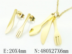 HY Wholesale Jewelry 316L Stainless Steel Earrings Necklace Jewelry Set-HY57S0035OX