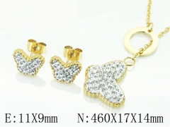 HY Wholesale Jewelry 316L Stainless Steel Earrings Necklace Jewelry Set-HY57S0030HWW