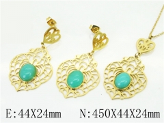 HY Wholesale Jewelry 316L Stainless Steel Earrings Necklace Jewelry Set-HY20S0013HOE