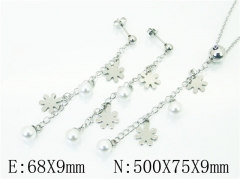 HY Wholesale Jewelry 316L Stainless Steel Earrings Necklace Jewelry Set-HY59S1936PQ