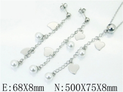 HY Wholesale Jewelry 316L Stainless Steel Earrings Necklace Jewelry Set-HY59S1918PW