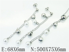 HY Wholesale Jewelry 316L Stainless Steel Earrings Necklace Jewelry Set-HY59S1926PV