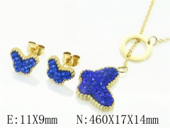 HY Wholesale Jewelry 316L Stainless Steel Earrings Necklace Jewelry Set-HY57S0028HAA