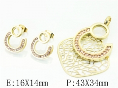 HY Wholesale Jewelry 316L Stainless Steel Earrings Necklace Jewelry Set-HY57S0022HKW